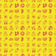 seamless doodle baby pattern N2
