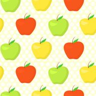 Colorful pattern with green yellow and red apples