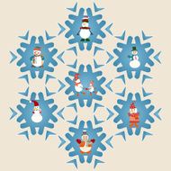 set of Snowman pattern-illustration