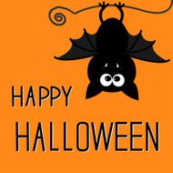 Cute bat Happy Halloween card