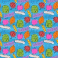 School pattern with color blots