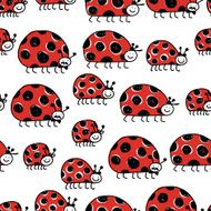 Ladybird family seamless pattern for your design