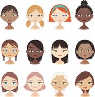 Avatar Profile Avatars Head and Shoulder People Character Girl Faces