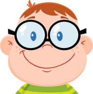 Smiling Geek Boy Head