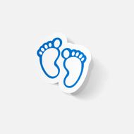 Paper clipped sticker Footprint symbol N8