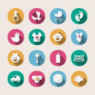 Paper clipped sticker Baby set