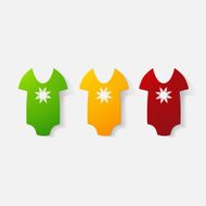 Paper clipped sticker baby bodysuit N3