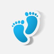 Paper clipped sticker Footprint symbol N9