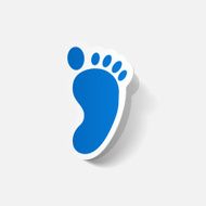 Paper clipped sticker Footprint symbol N10