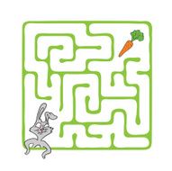 Vector Maze Labyrinth with Rabbit and Carrot N16