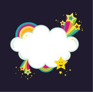 Starburst rainbow cloud banner