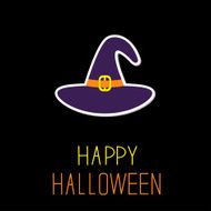 Violet witch hat Happy Halloween card