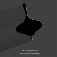 whirligig Flat modern web button with long shadow and space N3