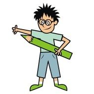 Boy and crayon