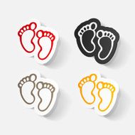 Paper clipped sticker Footprint symbol N11