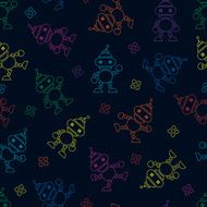 seamless Robot pattern cartoon vector illustration