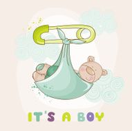 Baby Bear Shower or Arrival Card - in vector
