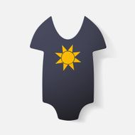 Paper clipped sticker baby bodysuit N4