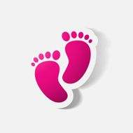 Paper clipped sticker Footprint symbol N12