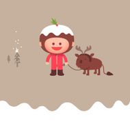 Let it be Christmas pudding character illustration