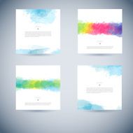 Set of vector watercolor template N11