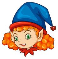 An elf wearing a blue hat