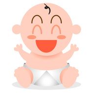 Vector Cartoon Happy Cute Baby Isolated N4