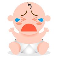 Vector Cartoon Happy Cute Baby Crying
