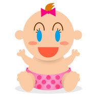 Vector Cartoon Happy Cute Baby Isolated N5
