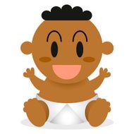 Vector Cartoon Happy Cute Baby Isolated N6