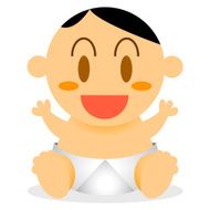 Vector Cartoon Happy Cute Baby Isolated N7