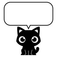 Cartoon Adorable Cat With A Speech Bubble