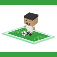 soccer boy block isometric cartoon character