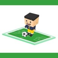 soccer boy block isometric cartoon character N12