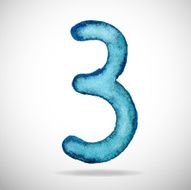 Watercolor number N3