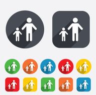 One-parent family with one child sign icon N27