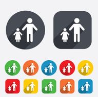 One-parent family with one child sign icon N28