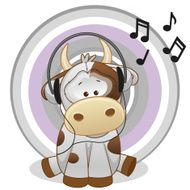 Cow with headphones N2