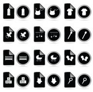 baby set icon in black vector illustration