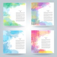 Set of vector watercolor template N13