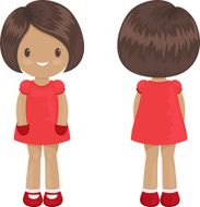 Little girl body template in a dress