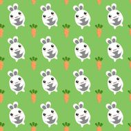 Seamless background of bunnies and carrots