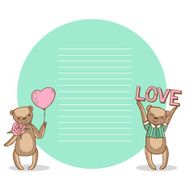 card with two happy teddy bears