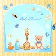 Baby shower card with toys N4