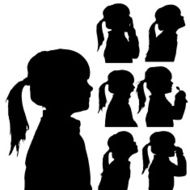 Vector silhouette of girl N50