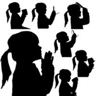 Vector silhouette of girl N51