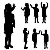 Vector silhouette of girl N53