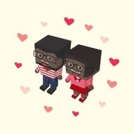 love couple block isometric cartoon character N5