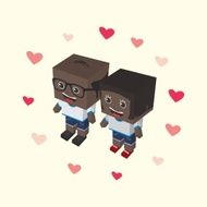 love couple block isometric cartoon character N7