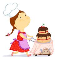 girl with a cake